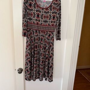 Floral Patterned Dress - Multicolor